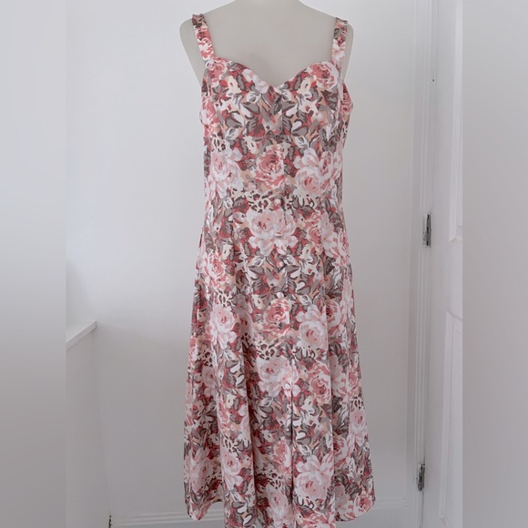 eva mendes for New York & Company Dresses & Skirts - Eva Mendes Floral Midi Dress Pink Size 10